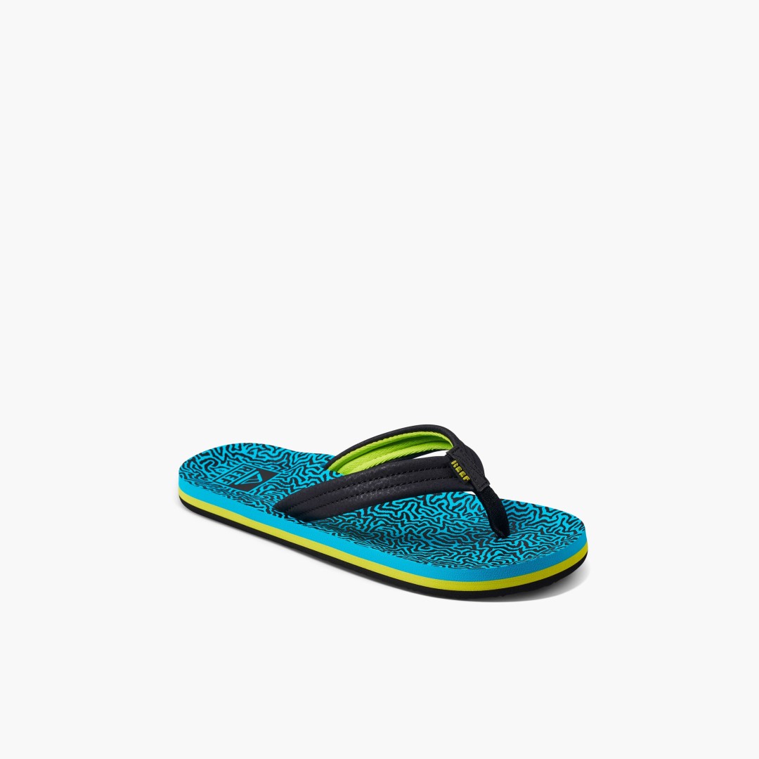Reef Kids Ahi Neon Palm Teenslippers Limegroen | Wehkamp